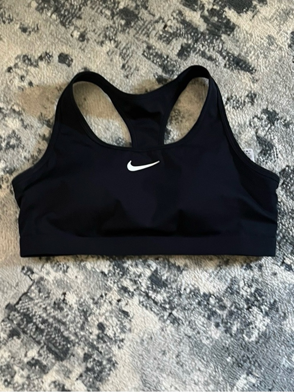 Nike Black Racerback Sports Bra with White Swoosh